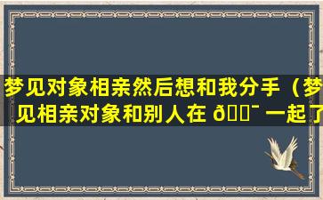 梦见对象相亲然后想和我分手（梦见相亲对象和别人在 🐯 一起了是什么意思）